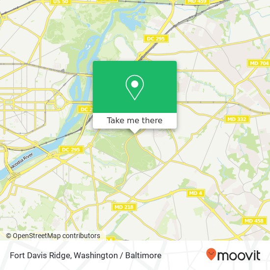 Mapa de Fort Davis Ridge, Washington, DC 20019