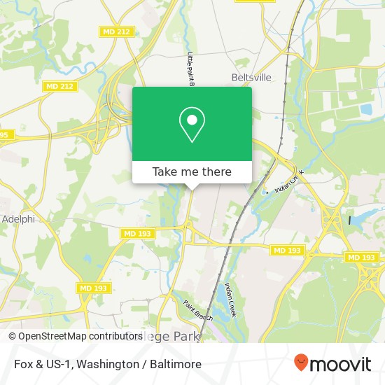 Mapa de Fox & US-1, College Park, MD 20740