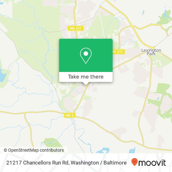 Mapa de 21217 Chancellors Run Rd, Great Mills, MD 20634
