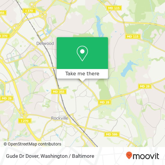 Mapa de Gude Dr Dover, Rockville, MD 20850