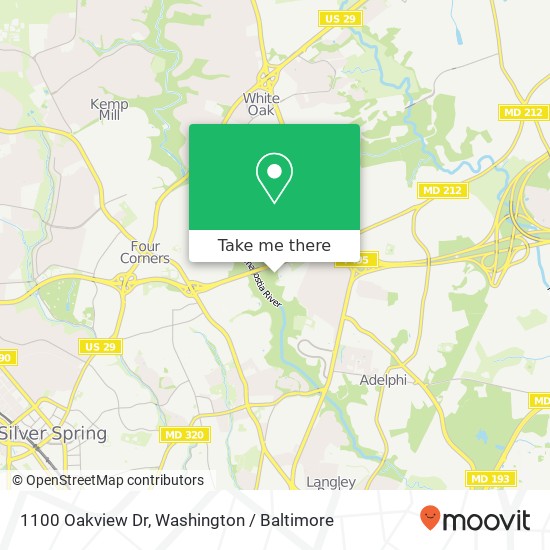 1100 Oakview Dr, Silver Spring, MD 20903 map