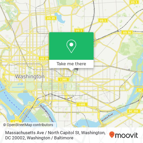 Mapa de Massachusetts Ave / North Capitol St, Washington, DC 20002
