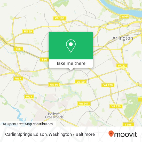Mapa de Carlin Springs Edison, Arlington, VA 22203