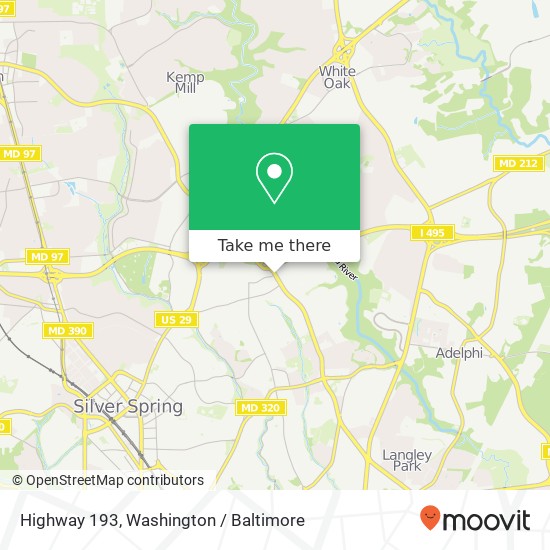 Highway 193, Silver Spring (TAKOMA PARK), MD 20901 map