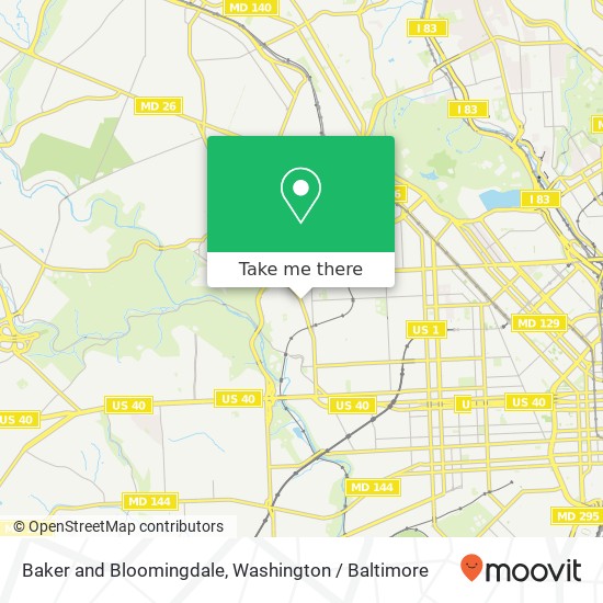 Baker and Bloomingdale, Baltimore, MD 21216 map