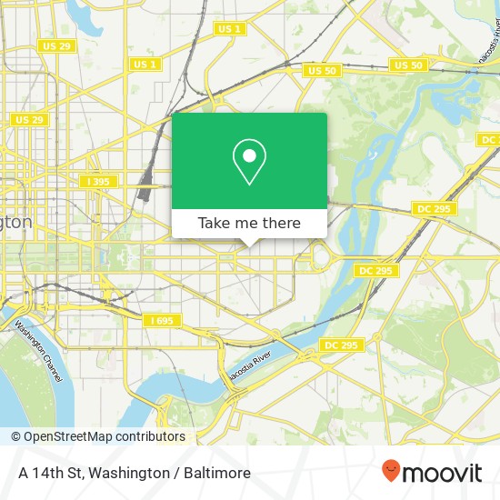 Mapa de A 14th St, Washington, DC 20002