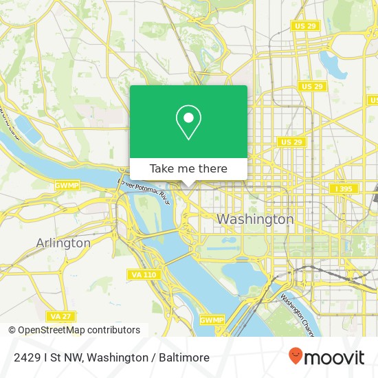 Mapa de 2429 I St NW, Washington, DC 20037