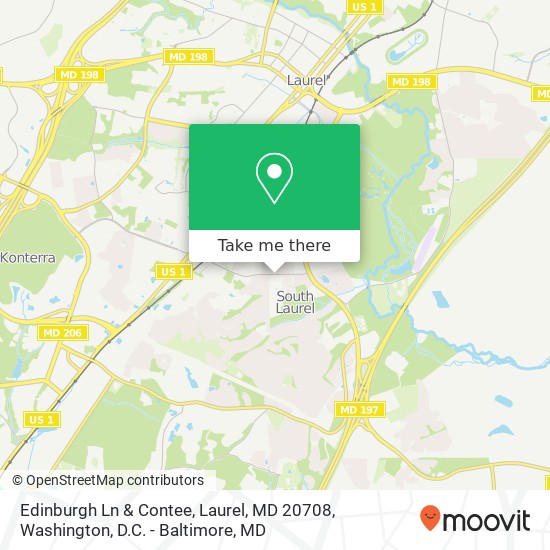 Mapa de Edinburgh Ln & Contee, Laurel, MD 20708
