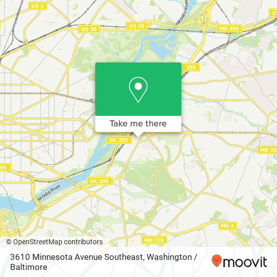 Mapa de 3610 Minnesota Avenue Southeast, 3610 Minnesota Ave SE, Washington, DC 20019, USA