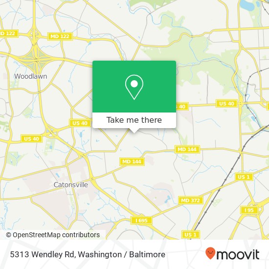 Mapa de 5313 Wendley Rd, Baltimore, MD 21229