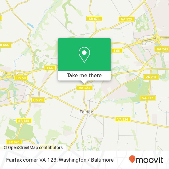 Mapa de Fairfax corner VA-123, Fairfax, VA 22030