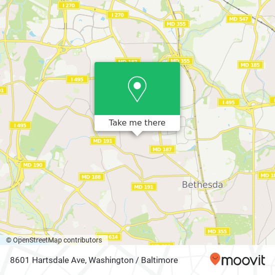 Mapa de 8601 Hartsdale Ave, Bethesda, MD 20817