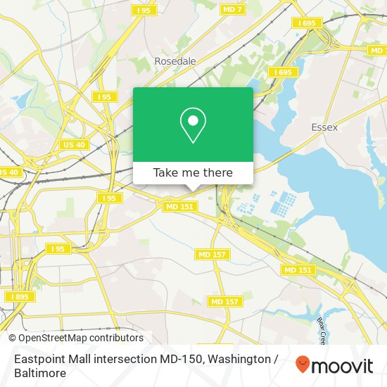 Mapa de Eastpoint Mall intersection MD-150, Baltimore, MD 21224