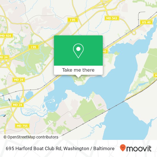 Mapa de 695 Harford Boat Club Rd, Abingdon, MD 21009