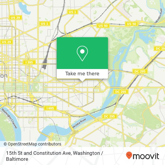 Mapa de 15th St and Constitution Ave, Washington, DC 20002