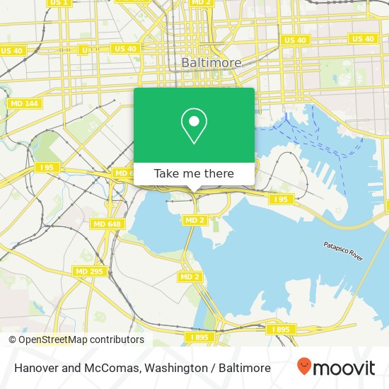 Mapa de Hanover and McComas, Baltimore, MD 21230