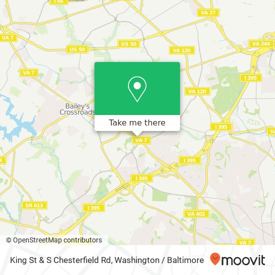 Mapa de King St & S Chesterfield Rd, Arlington, VA 22206