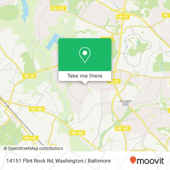 Mapa de 14151 Flint Rock Rd, Rockville, MD 20853