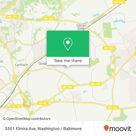 Mapa de 5501 Elmira Ave, Lanham, MD 20706