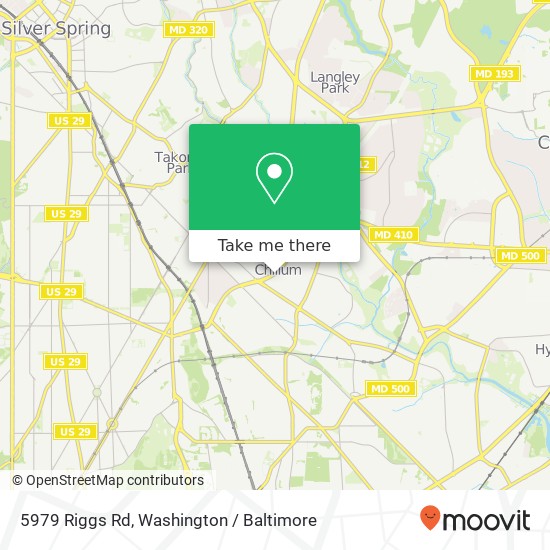 Mapa de 5979 Riggs Rd, Hyattsville, MD 20783