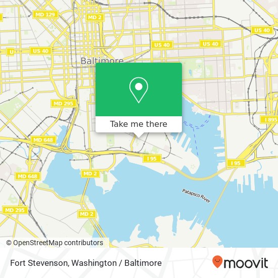 Mapa de Fort Stevenson, Baltimore, MD 21230