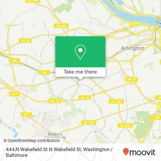 Mapa de 444,N Wakefield St N Wakefield St, Arlington, VA 22203