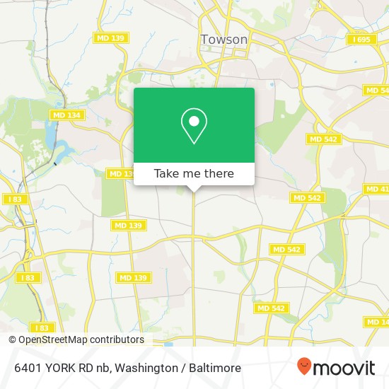 Mapa de 6401 YORK RD nb, 6401 YORK RD nb, Towson, MD 21212, USA