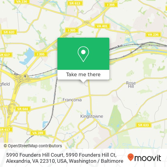 5990 Founders Hill Court, 5990 Founders Hill Ct, Alexandria, VA 22310, USA map