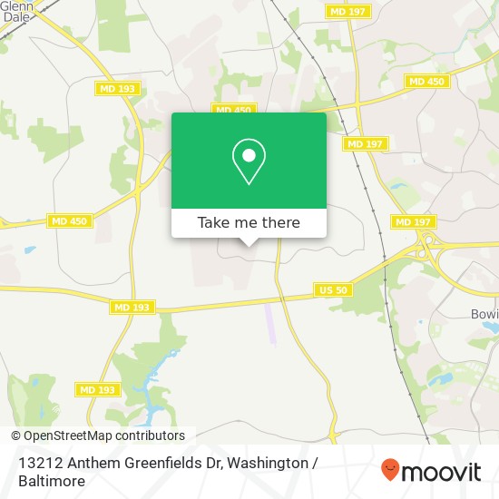Mapa de 13212 Anthem Greenfields Dr, Bowie, MD 20720