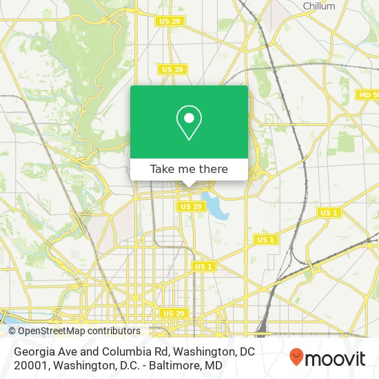 Mapa de Georgia Ave and Columbia Rd, Washington, DC 20001