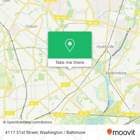 Mapa de 4117 31st Street, 4117 31st St, Mt Rainier, MD 20712, USA