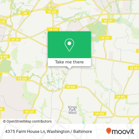 Mapa de 4375 Farm House Ln, Fairfax, VA 22032