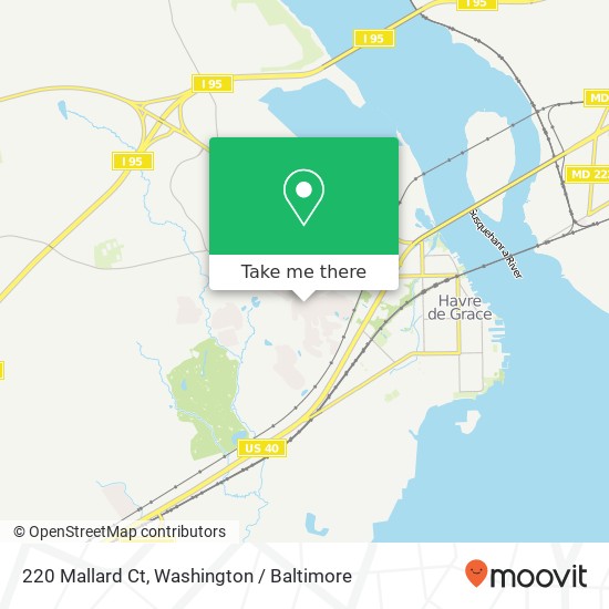 Mapa de 220 Mallard Ct, Havre de Grace, MD 21078
