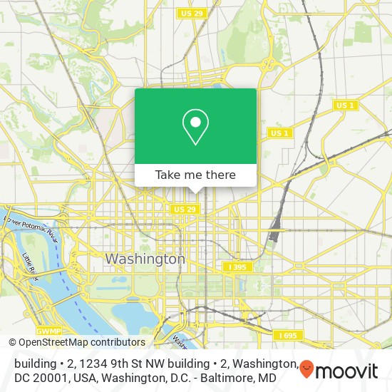 Mapa de building  • 2, 1234 9th St NW building  • 2, Washington, DC 20001, USA