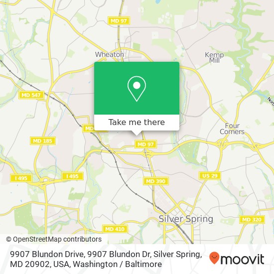 Mapa de 9907 Blundon Drive, 9907 Blundon Dr, Silver Spring, MD 20902, USA