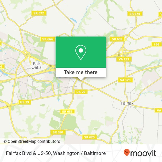 Mapa de Fairfax Blvd & US-50, Fairfax, VA 22030