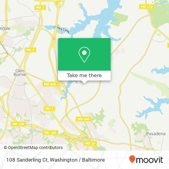 Mapa de 108 Sanderling Ct, Glen Burnie, MD 21060