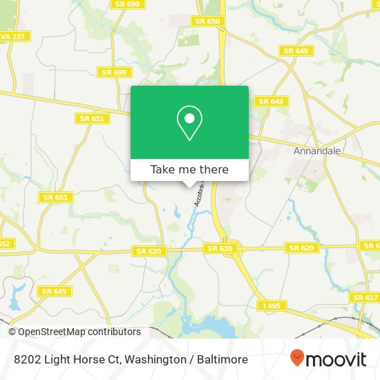 Mapa de 8202 Light Horse Ct, Annandale, VA 22003