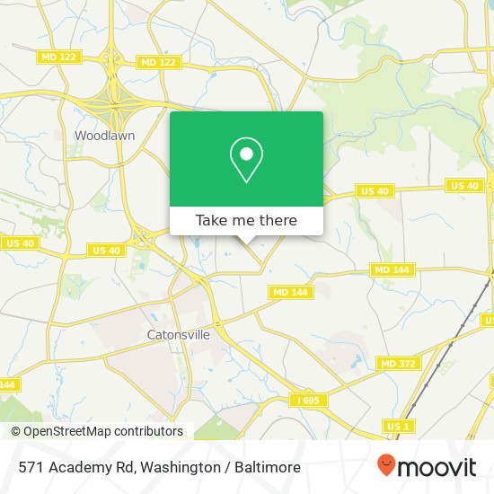 Mapa de 571 Academy Rd, Catonsville, MD 21228