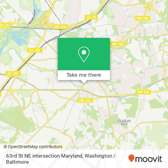 Mapa de 63rd St NE intersection Maryland, Washington, DC 20019