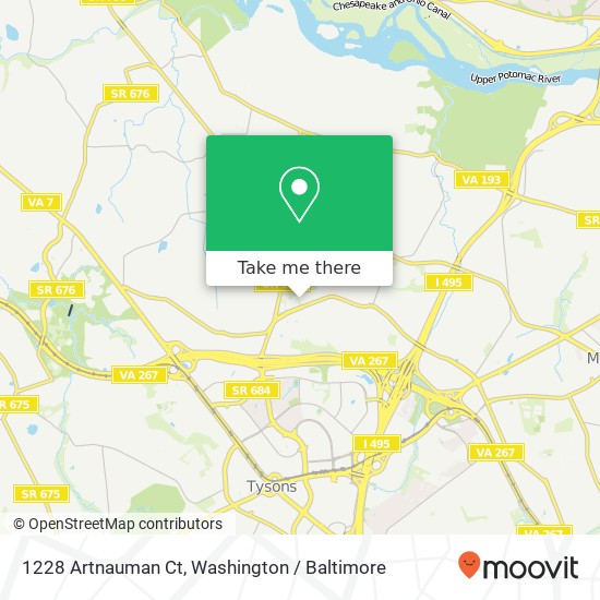 Mapa de 1228 Artnauman Ct, McLean, VA 22102