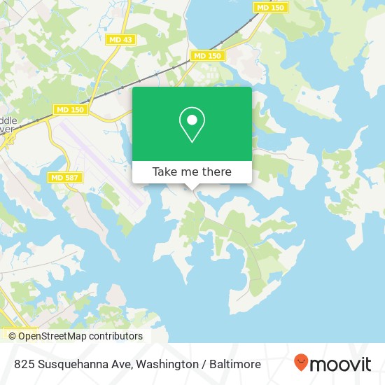Mapa de 825 Susquehanna Ave, Middle River, MD 21220