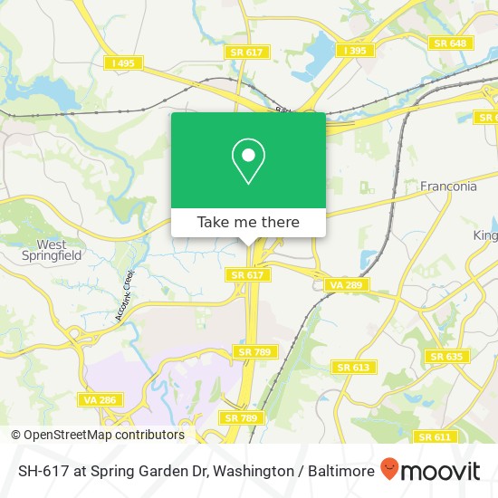 Mapa de SH-617 at Spring Garden Dr, Springfield, VA 22150