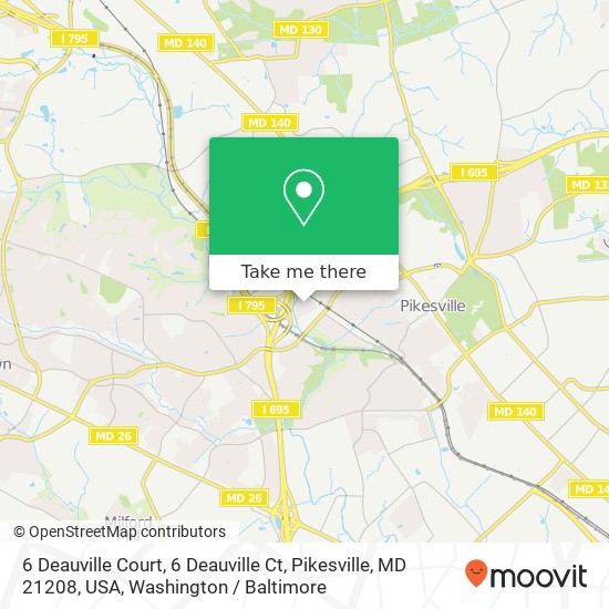 6 Deauville Court, 6 Deauville Ct, Pikesville, MD 21208, USA map