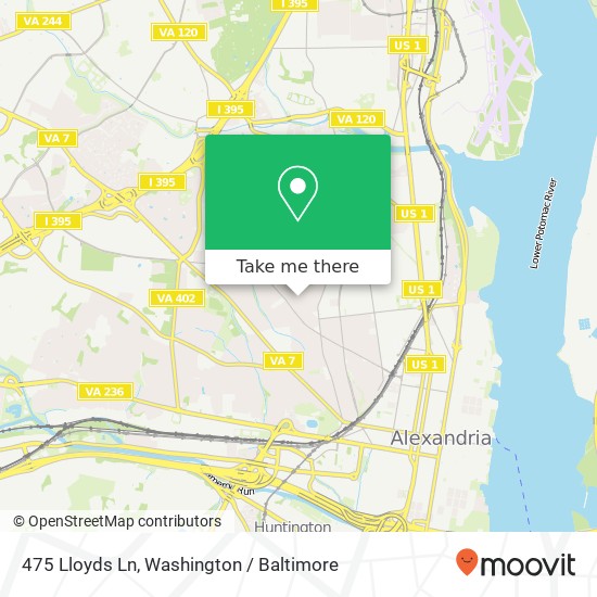 Mapa de 475 Lloyds Ln, Alexandria, VA 22302