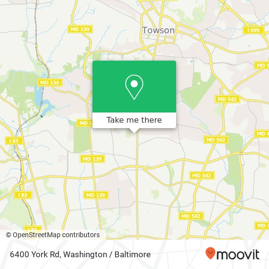 Mapa de 6400 York Rd, Baltimore, MD 21212