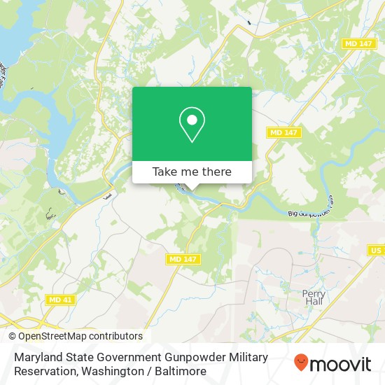 Mapa de Maryland State Government Gunpowder Military Reservation
