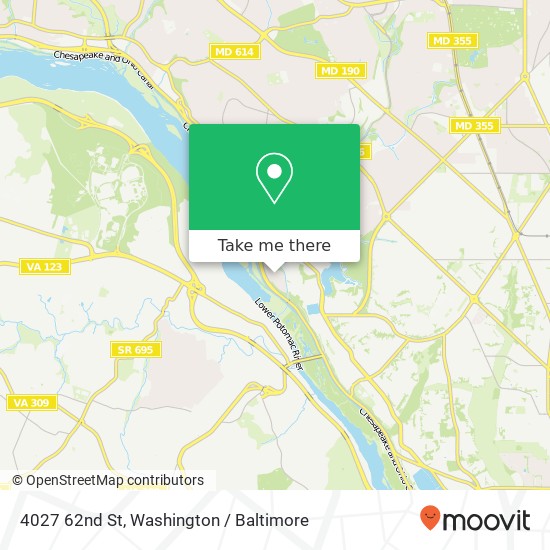 Mapa de 4027 62nd St, Bethesda, MD 20816