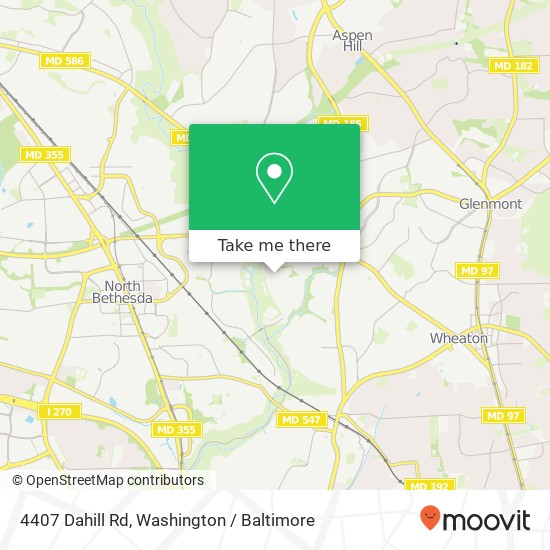 Mapa de 4407 Dahill Rd, Silver Spring, MD 20906