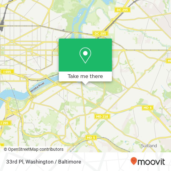 33rd Pl, Washington, DC 20019 map
